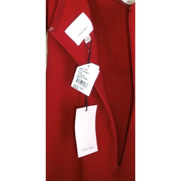 Cinq a Sept Marta Red Off Shoulder Midi Dress 2 - Picture 6 of 8